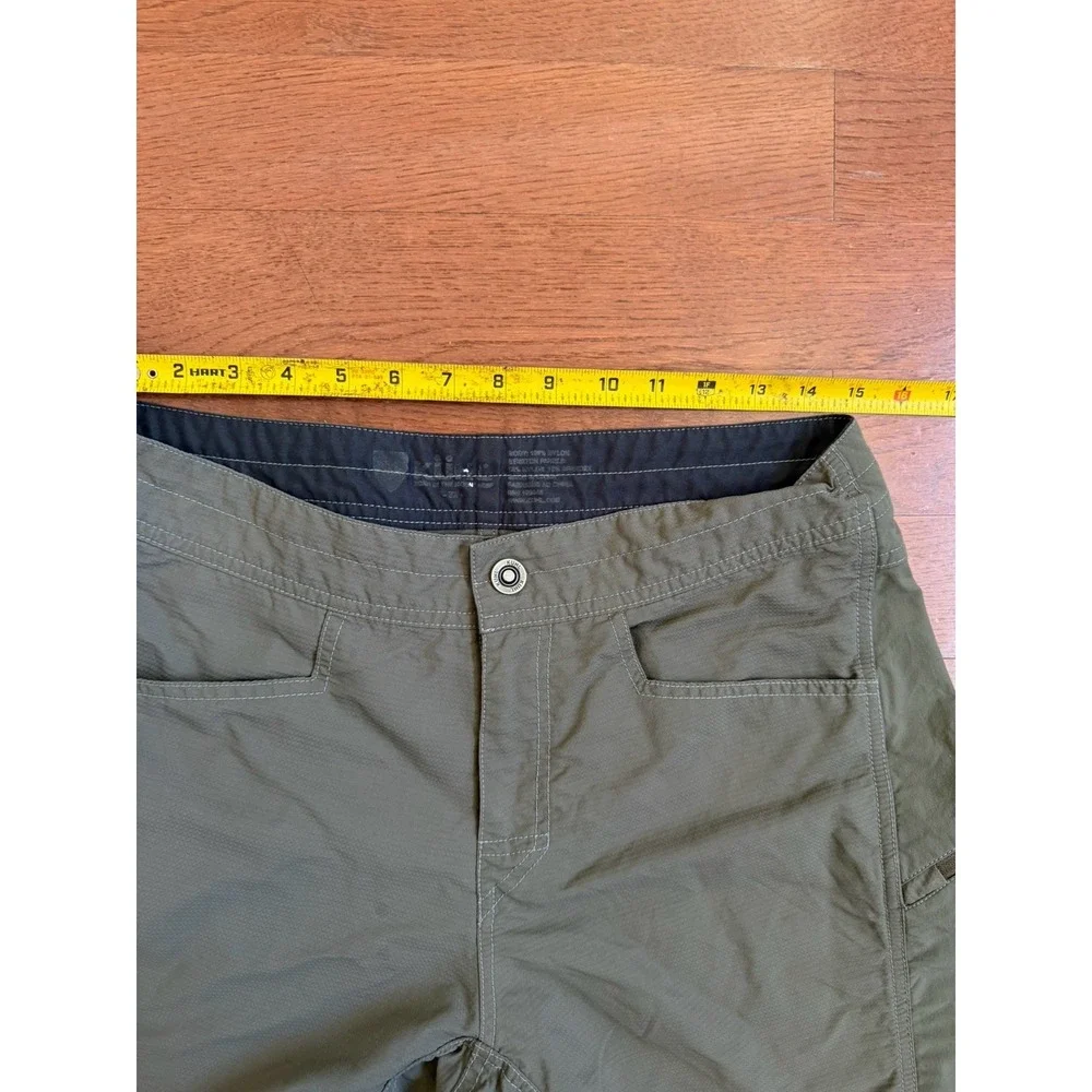 Kuhl Mutiny River Shorts Mens 32 Green Nylon Stretch Zip Hybrid 9